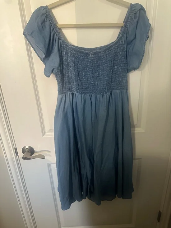 Torrid Blue Smocked chambray dress - Picture 4 of 4
